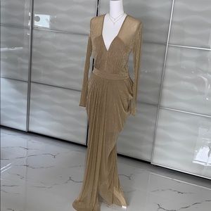 💫House of CB Mesh Nude/Gold Maxi dress 💫